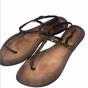 Coconuts Brown Crystal Sandals